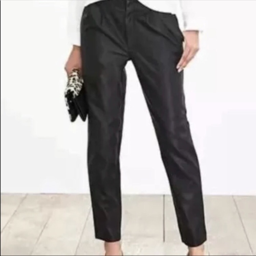 Faux leather vegan cropped pant